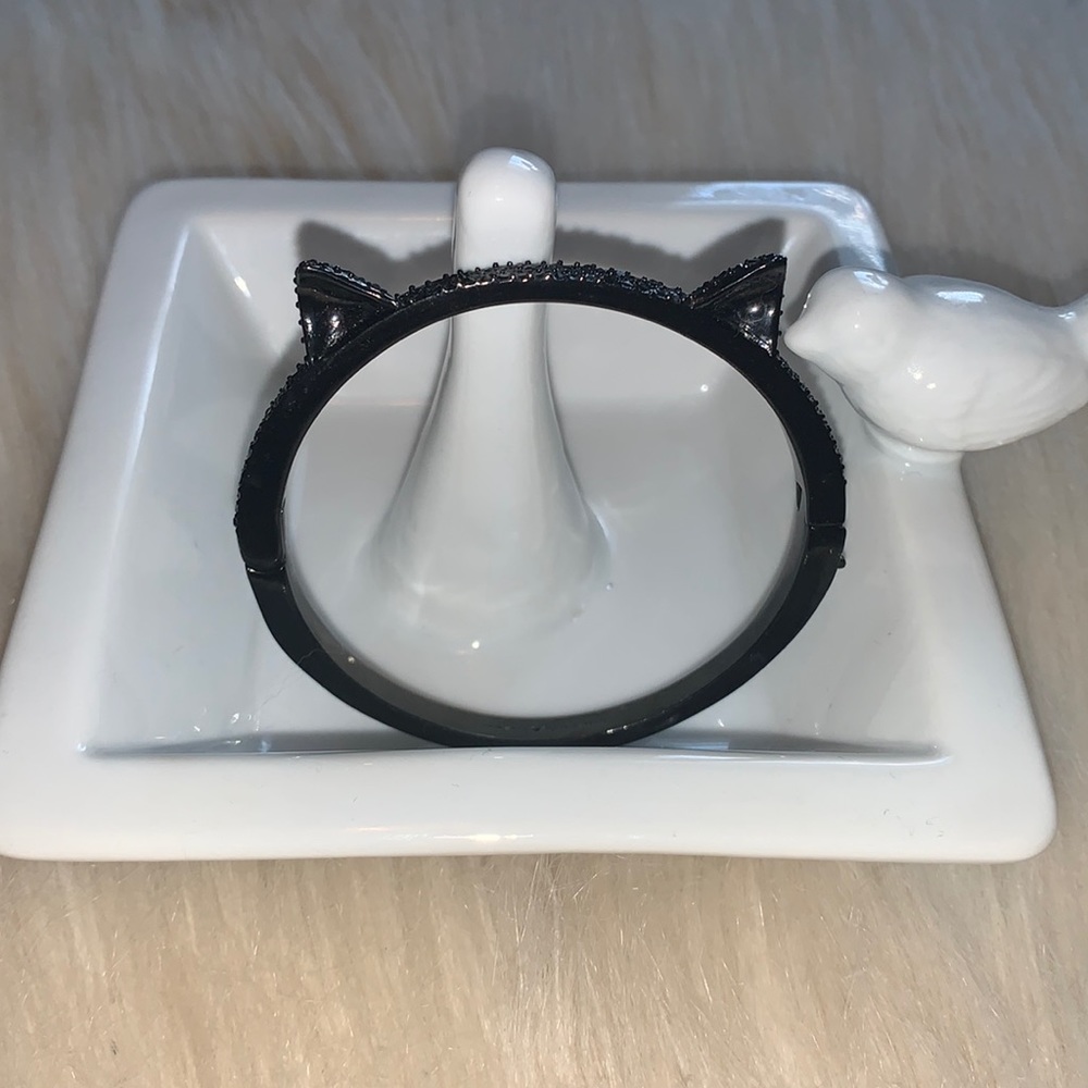 Kate Spade Black Rhinestone Kitty Cat Bracelet